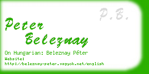 peter beleznay business card